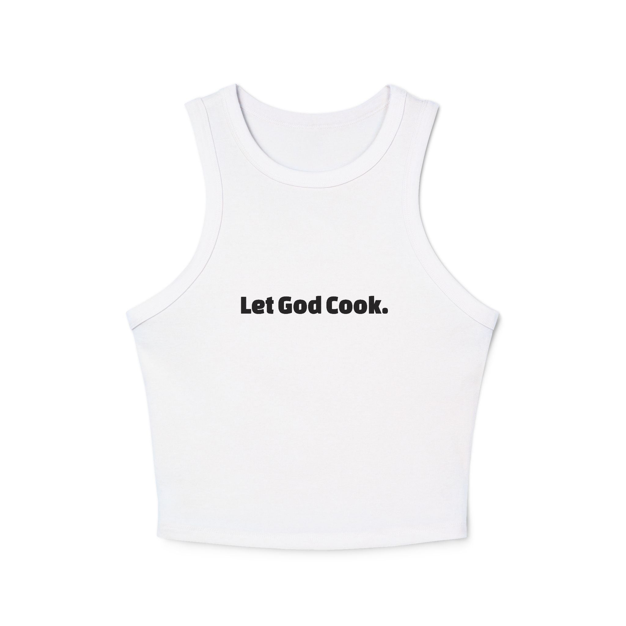 Let God Cook Racer Tank — Women's Spiritual Graphic Tank Top