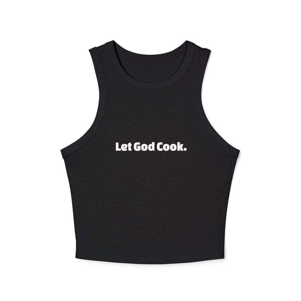 Let God Cook Racer Tank — Women's Spiritual Graphic Tank Top