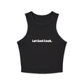 Let God Cook Racer Tank — Women's Spiritual Graphic Tank Top