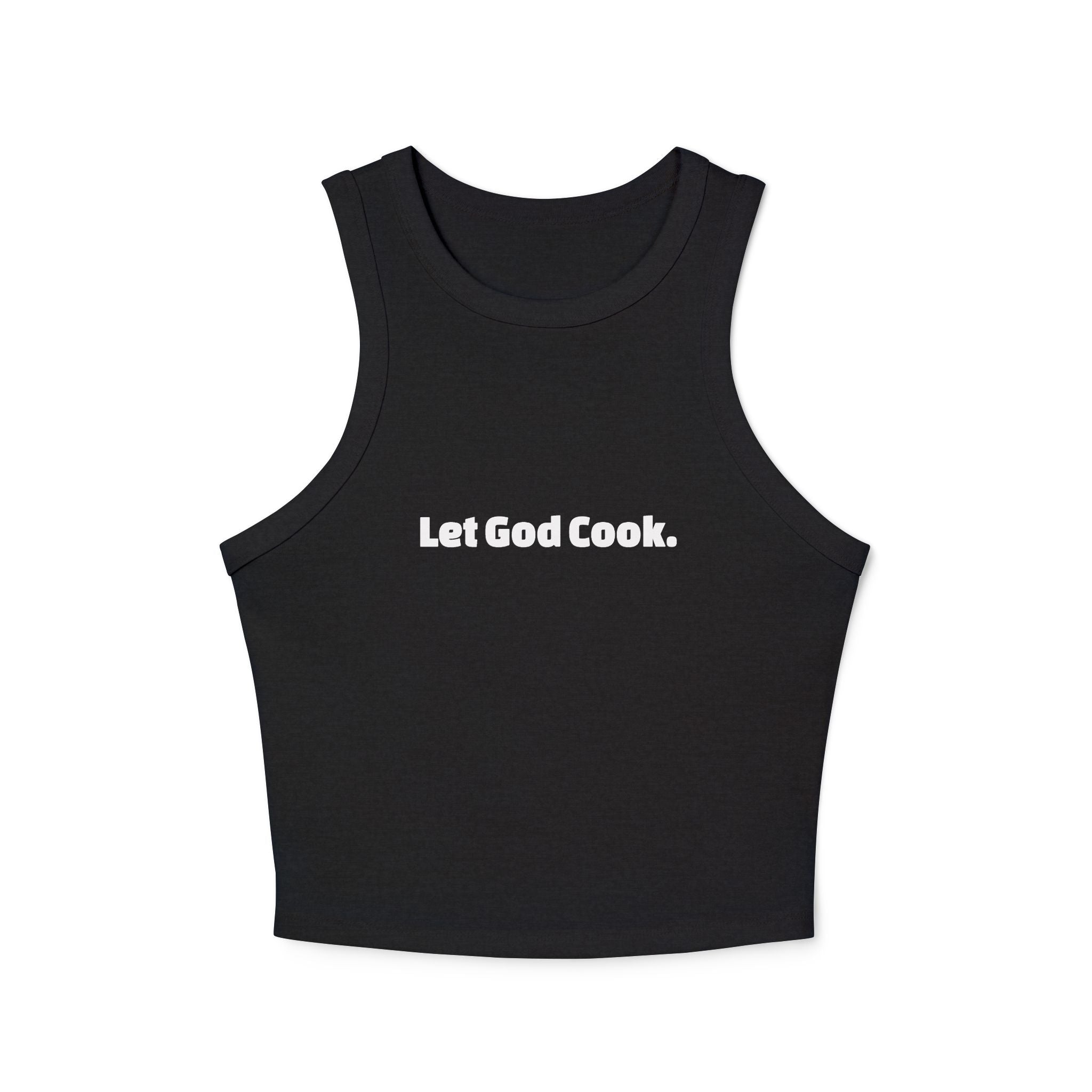 Let God Cook Racer Tank — Women's Spiritual Graphic Tank Top