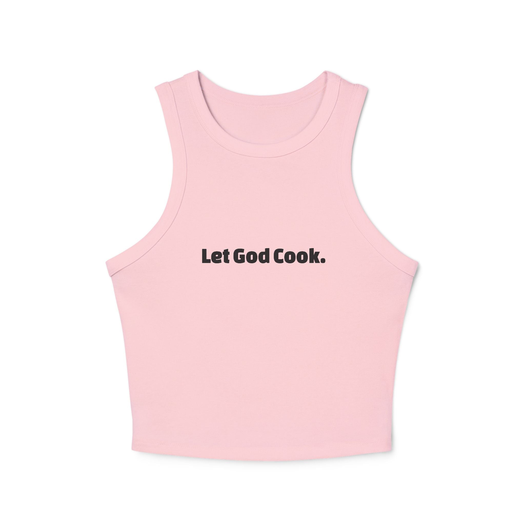 Let God Cook Racer Tank — Women's Spiritual Graphic Tank Top