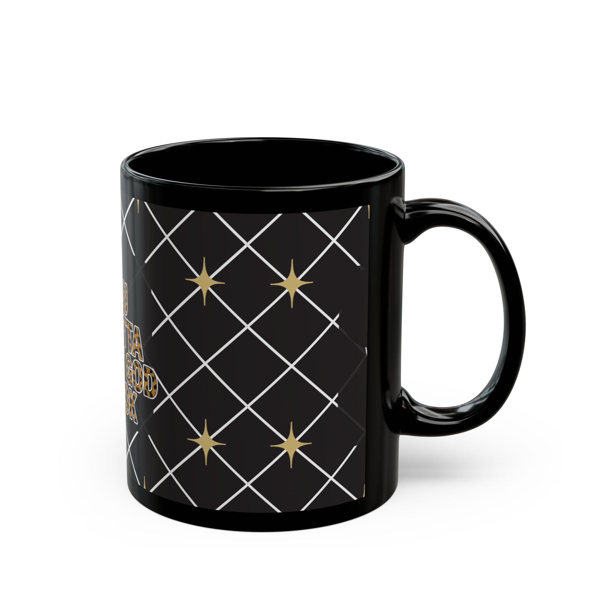 You Gotta Let God Cook Mug | Black Ceramic Coffee Cup